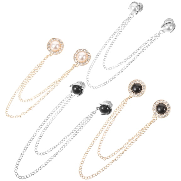 BESTOYARD 4Pcs Chain Sweater Clips for Cardigans Decorative Shawl and Dress Collar Pins Assorted Colors