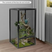 Miumaeov Reptile Tall Glass Terrarium,Small Rainforest Habitat Reptile Terrariums Tank for Geckos, Snakes, Lizards, Chameleons,Superior Ventilation, Easy Feeding