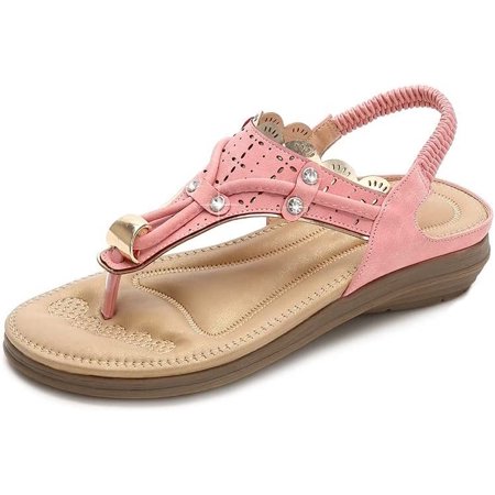 

Sandals Women s Summer Fashion Comfortable Women s Sandals Rhinestone Round Toe All-Match Women s Shoes Summer Sandals for Women (Color : A1 Size : 9.5)