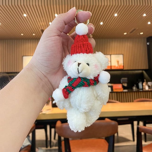 Lindo llavero de muñeco de peluche, mochila escolar, colgante de peluche, pequeño regalo de Navidad, accesorios para muñecas, muñeca