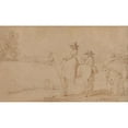 thumbnail image 2 of Benjamin West 14x10 Black Ornate Wood Framed Double Matted Museum Art Print Titled: An Artist Sketching in Windsor Park (1789), 2 of 5