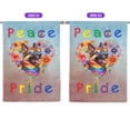 thumbnail image 2 of Peace Love Pride German Shepherd with Rainbow Sunglasses LGBT LGBTQ+ House Flag 28x40in Double Sided Alsatian Dog Lover Gifts Outdoor Decor - 01004, 2 of 5