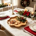 thumbnail image 4 of Christmas Decorations Indoor Outdoor, Shaped Divided Serving Tray for Snack Candy and Nut Mix, Rustic Accent for Table Counter Party, 4 of 6