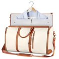 thumbnail image 1 of 2024 Fashion Large PU Folding Suit Storage Bag Women High Capacity Luggage Handbag Travel Sport Outdoor Multi Function Organizer Ivory, 1 of 6