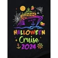thumbnail image 4 of 1pc Halloween Cruise 2025 Women'S Casual T-Shirt, Crew Neck Short Sleeve Top with Ghost Ship Print, Polyester Knit Fabric, Medium Stretch, Fashionable for Spring/Summer/Fall, 4 of 7