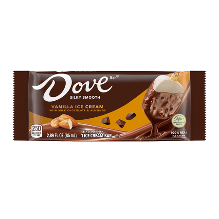 Dove Milk Chocolate with Almonds and Vanilla Ice Cream Bar 2.89 oz, 3Count