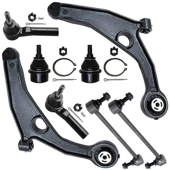 Detroit Axle - Front Lower Control Arms Ball Joints Sway Bar Links Outer Tie Rods Replacement for 2009-2018 Dodge Journey - 8pc Set