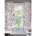 thumbnail image 3 of Boho Leaf Semi Sheer Curtains 72 Inch Length 2 Panels Set, Orange Red Spring Farmhouse Pastoral Tribal Sheer Kitchen Curtain Privacy Voile Window Curtain for Living Room Bedroom Rod Pocket Drapes, 3 of 7
