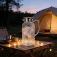 thumbnail image 6 of 1L Gold Lid Water Jug, 1 Liter PC High Temp Acrylic Beverage Pitcher with Gold Steel Lid, Bar KTV Restaurant Fruit Tea Jug, Home Kitchen Drink Dispenser Tool, 6 of 6