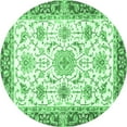 thumbnail image 1 of Ahgly Company Indoor Round Oriental Emerald Green Traditional Area Rugs, 5' Round, 1 of 4