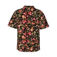 thumbnail image 3 of Balery Rose Flowers Print Men's Hawaiian Shirts Short Sleeve Beach Shirt Relaxed Fit Vacation Button Down Shirts-Medium, 3 of 9