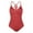 Coral Red, variant on Womens One Piece V Neck Bathing Suits Strappy Back swimsuits Tummy Control Swimwear