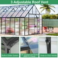 thumbnail image 4 of JULY'S SONG 16'x10' Outdoor Greenhouse Kit, Polycarbonate Green House for Outside w/Vent Window, Aluminum Heavy Duty Green Houses with Reinforce Connector, Lockable Walk In Greenhouses for Patio, 4 of 11