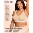 thumbnail image 2 of LUCKMEEY Plus Size Women Deep V Plunge Jelly Support Wirefree Seamless Convertible Bra, 2 of 7