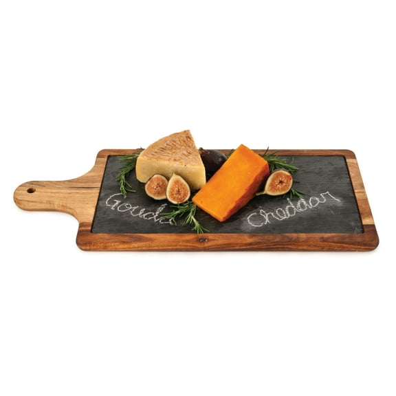 Twine Country Home Acacia Wood and Slate Cheese Board Paddle, Wedding Gifts