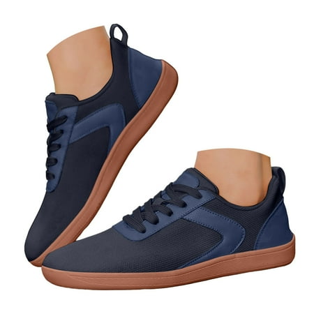 Zshosam Men s Casual Dress Shoes Sneakers Business Lightweight Oxfords Arch Support Walking(Dark Blue 45)