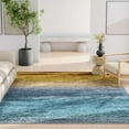 thumbnail image 5 of Well Woven Abstract Sunset Modern Vintage Boho Gradient Flat-Weave Blue Gold 9'10" x 13' Area Rug, 5 of 7