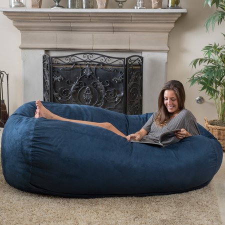 Christopher Knight Home Barracuda 6.5-ft. Suede Bean Bag Replacement Cover (Cover Only) by Midnight Blue Cover Only