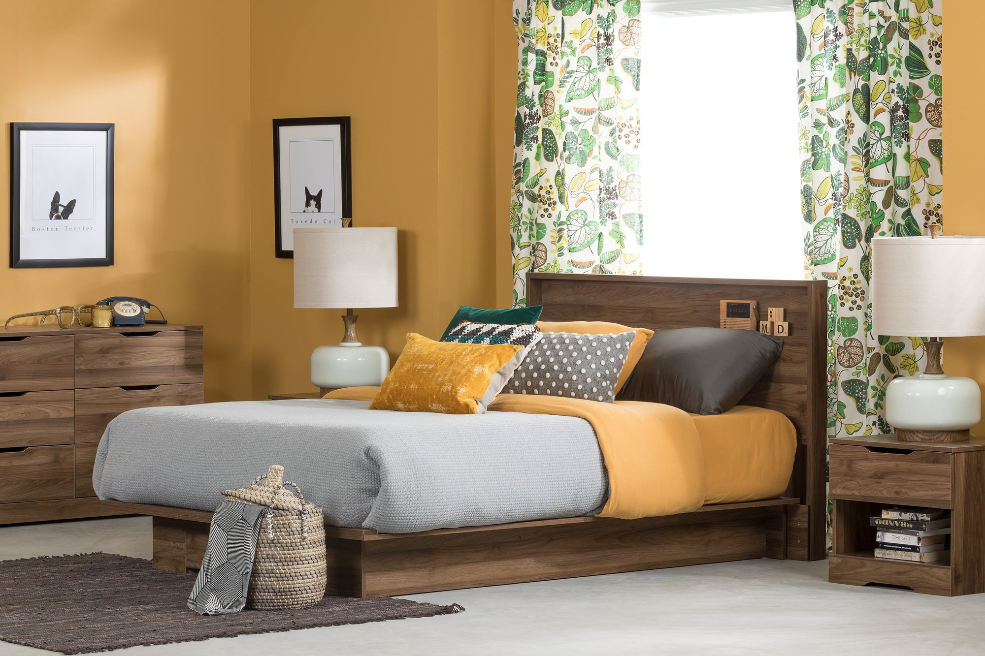 South Shore Holland Full/Queen Headboard (54''/60''), Natural Walnut