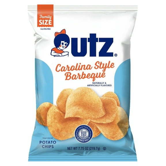 Utz Carolina Style Barbeque Potato Chips, Gluten-Free, 7.75 oz Bag