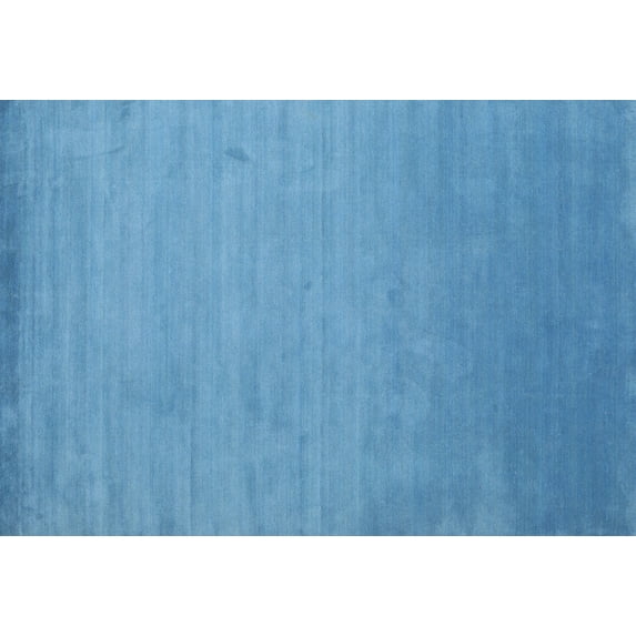 Ahgly Company Machine Washable Indoor Rectangle Contemporary Midday Blue Area Rugs, 5' x 8'