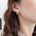 thumbnail image 2 of EeaseMX 1 par de pendientes vintage de calavera con diamantes de imitación, de aleación, con cabeza de esqueleto de Halloween, para mujer (dorados)., 2 of 7