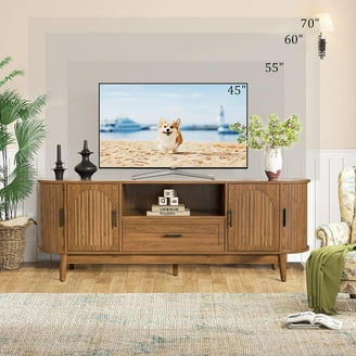 Nathan James Izsak Walnut Media Console, TV Stand Cabinet with