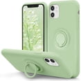 thumbnail image 1 of Funda para iPhone 11 con soporte de anillo | Forro de microfibra súper suave | Funda amortiguadora de silicona líquida antirrayas para iPhone 11, 1 of 7