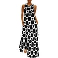 thumbnail image 1 of Robe à Carreaux Vichy Rouge et Blanc Robe Maxi Vintage Street Wear Boho Plage Longues Robes Col en V Design Surdimensionné Vestidos, 1 of 5