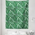 thumbnail image 1 of Palm Leaf Tapestry, Watercolor Art of Palm Tree Leaves Fresh Jungle Rainforest Plants, Fabric Wall Hanging Decor for Bedroom Living Room Dorm, 5 Sizes, Forest Green and White, by Ambesonne, 1 of 1