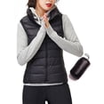 thumbnail image 4 of Frontwalk Women Outwear Solid Color Vest Coat Stand Up Collar Waistcoat Work Foldable Down Jacket Long Sleeve Black L, 4 of 4