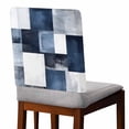thumbnail image 2 of Navy Blue Grey White Chair Covers Set of 4 Abstract Art Modern Oil Painting Chair Back Covers Stretch Removable Washable Chairs Slipcovers Chair Protector for Dining Room Kitchen Party Decor, 2 of 5