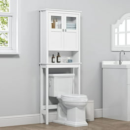 25 in. W x 77 in. H x 7.9 in. D Matte White Bathroom Over-The-Toilet Storage  Cabinet Organizer with Doors and Shelves GM-H-987 - The Home Depot