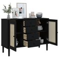 thumbnail image 2 of vidaXL Sideboard SENJA Rattan Look Black 112x40x80 cm Solid Wood Pine, 2 of 5