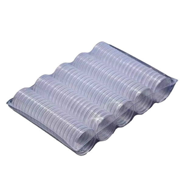 Bewildely Caja de monedas de 100 Uds., contenedor transparente en forma de media luna, cápsula de plástico para monedas, organizador de almacenamiento Almacenamiento y organización del hogar Bewildely HA059953-00B