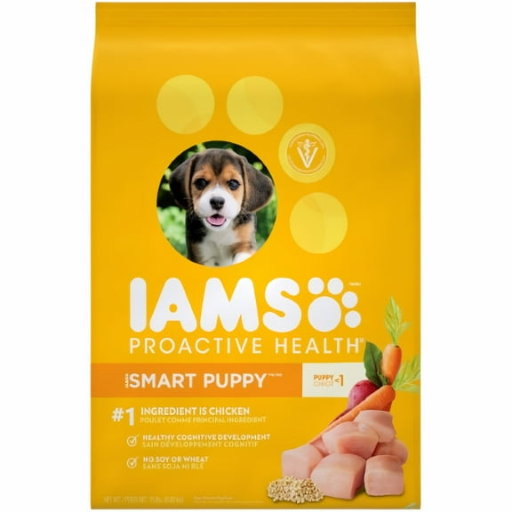 IAMS Proactive Health Dry Dog Food, Premium Dog Food Dry Recipe, 15 lb. Bag (Pack of 3)