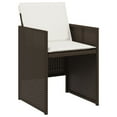 thumbnail image 3 of vidaXL 17 Piece Garden Dining Set with Cushions Brown Poly Rattan, 3 of 5