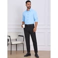 thumbnail image 2 of DARING DIVA Men's Solid Color Button Down Long Sleeves Stretch Shirts S Light Blue, 2 of 7