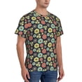 thumbnail image 2 of Vsdgher Daisies Flowers Print Men's Dry Fit Mesh Athletic Shirts Moisture Wicking Tennis T-Shirt Tops, 2 of 9