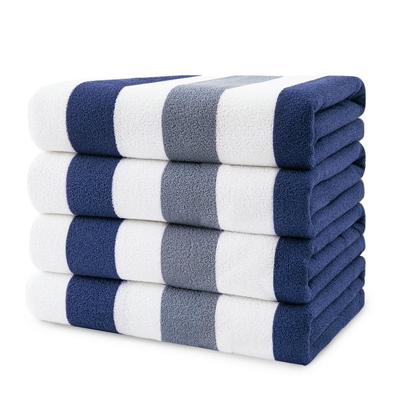 Beartech 4 Pieces Beach Towel Set,30x60 inches Striped Beach Towels Soft Camping Travel Towels, Lightweight Quick Dry Pool Towels for Beach Shower Towels Swim Towels Absorbent for Adults
