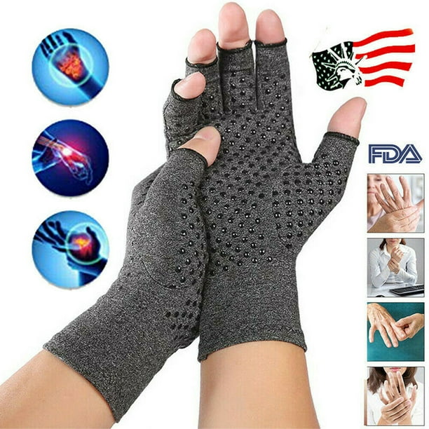 Guantes de compresión de cobre para artritis: el mejor guante sin dedos con infusión de cobre para túnel carpiano, RSI, reumatoide, tendinitis, dolor de manos, mecanografía en computadora, soporte para manos. l Sailing Electrónica