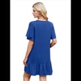 thumbnail image 2 of Vestido de Cuello Redondo y Corta Azul Oscuro M, 2 of 7