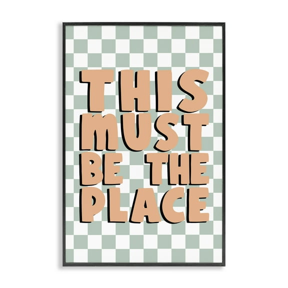 Stupell Industries Retro Must Be The Place Text & Numbers Painting Black Framed Art Print Wall Art, 12 x 18