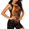 thumbnail image 2 of Lsque Gold Flame Pattern Wolf Printed Workout Tank Tops for Women, Athletic Sports Tank Tops, Compression Sleeveless Dry Fit Shirts,Sleeveless Yoga Shirt-Small, 2 of 9