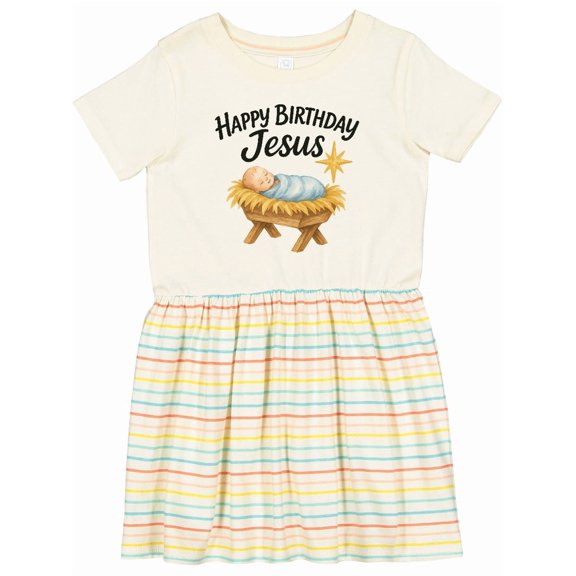 Inktastic Happy Birthday Jesus Nativity Christmas Girls Toddler Dress