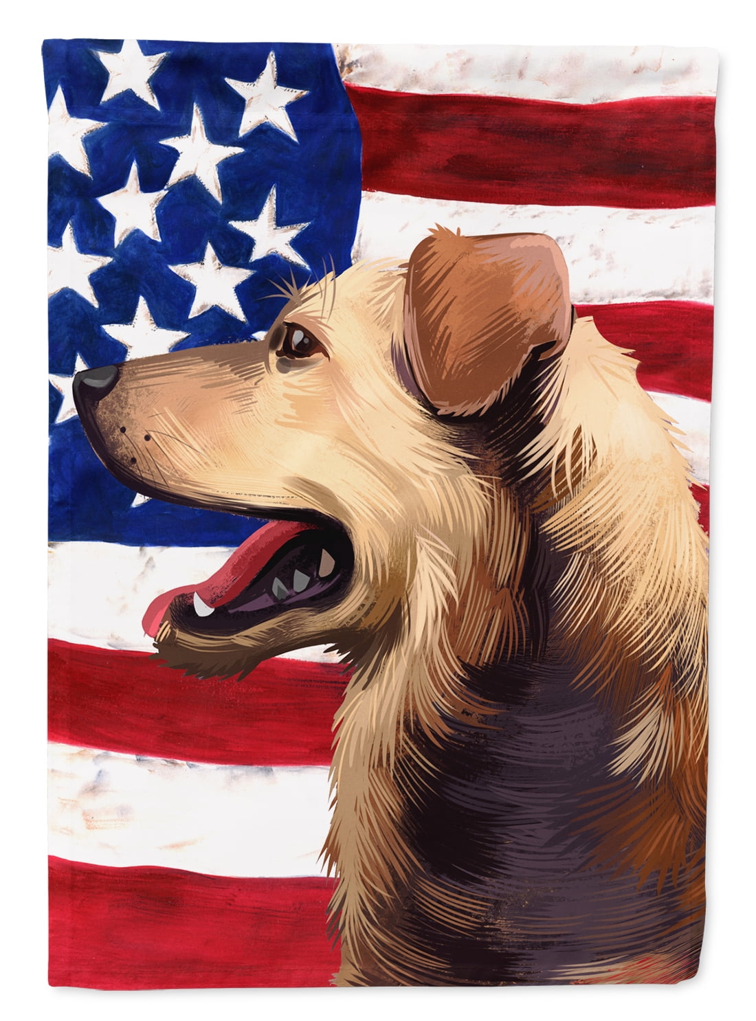 Caroline's Treasures Austrian Pinscher American Flag Garden Flag