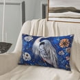 thumbnail image 5 of Naloa Blue Heron Floral Garden Pillowcase, Throw Pillowcase, Wrinkle-Free, Stain-Resistant with Hidden Zipper for Bedroom Sofa-14"x20", 5 of 6