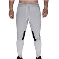 thumbnail image 2 of SGFCWSX Men's Solid Color Jogger Pants with Zipper Fly Drawstring Elastic Waist Slim Fit Cuffed Casual Athletic Trousers Gray Size XL, 2 of 5