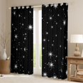 thumbnail image 2 of jejeloiu Cosmos Nebula Curtains Pack of 2 (42x84 Each),Galaxy Starry Sky Curtains Blackout,White Black Bedroom Curtains For Men Women,Microfiber Bedroom Decor, 2 of 6