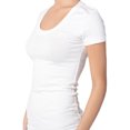 thumbnail image 2 of Essential Basic Scoop Neck Short Sleeve Tee for Women Tshirt -Plus, White, 2XL, 2 of 4